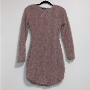 Lovely Day Luxurious Long Sleeve Blush Sweater Dress